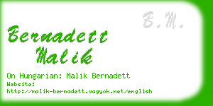 bernadett malik business card